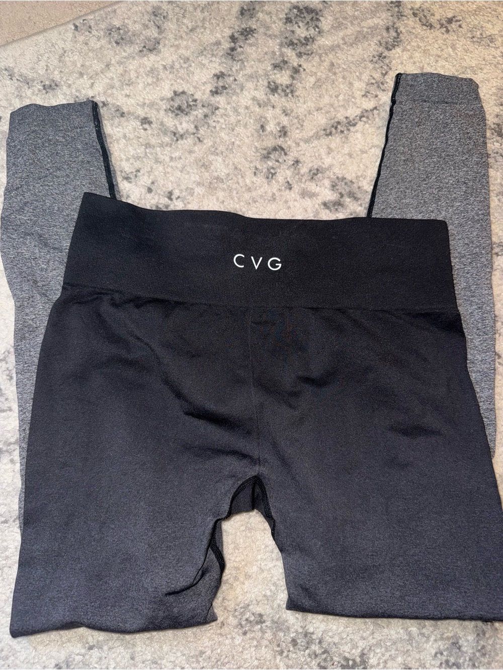 Cvg Black and Gray Two-Tone Active Leggings